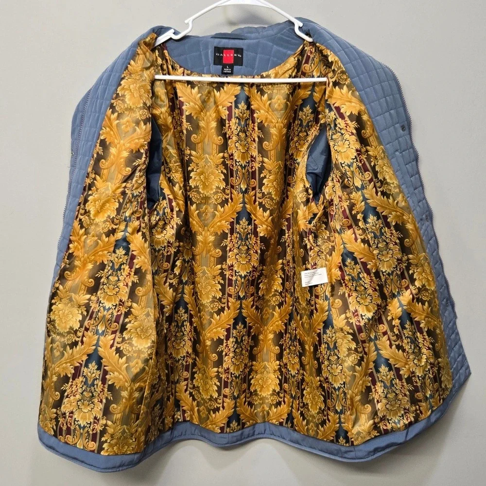 Gallery Quilted Jacket Coat Women Large Blue Barn Hunting Field Country Heritage